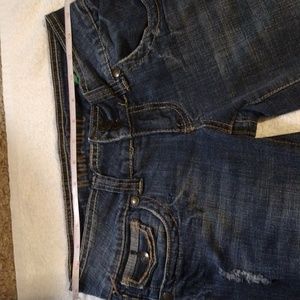 Hydraulic Extreme Slim Jeans Womens Size 3/ 4 Distressed Low
